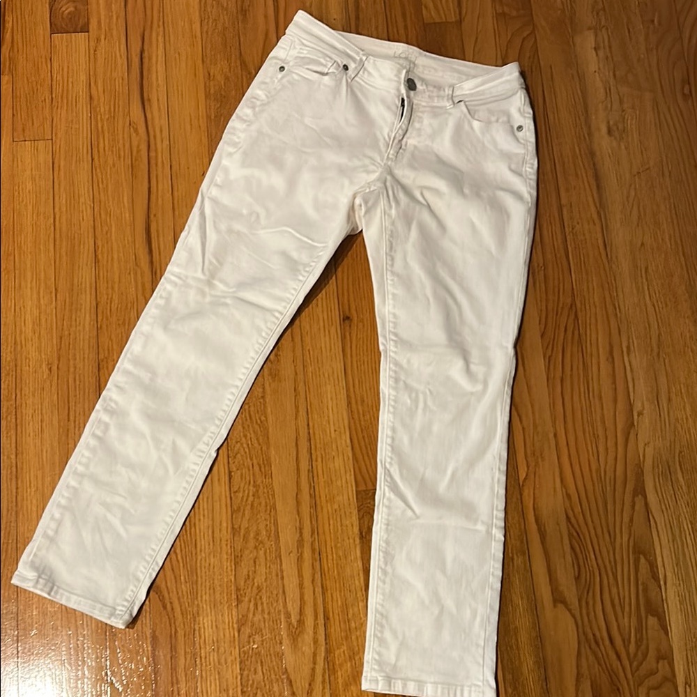 LOFT Women's Straight Leg Jeans - White